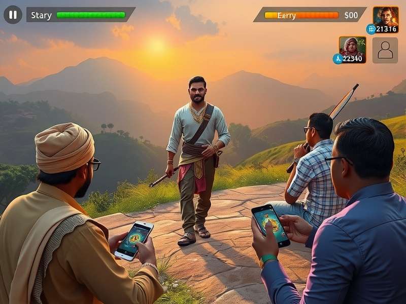 Sacred Quest Confidants gameplay screenshot showing character in Indian landscape
